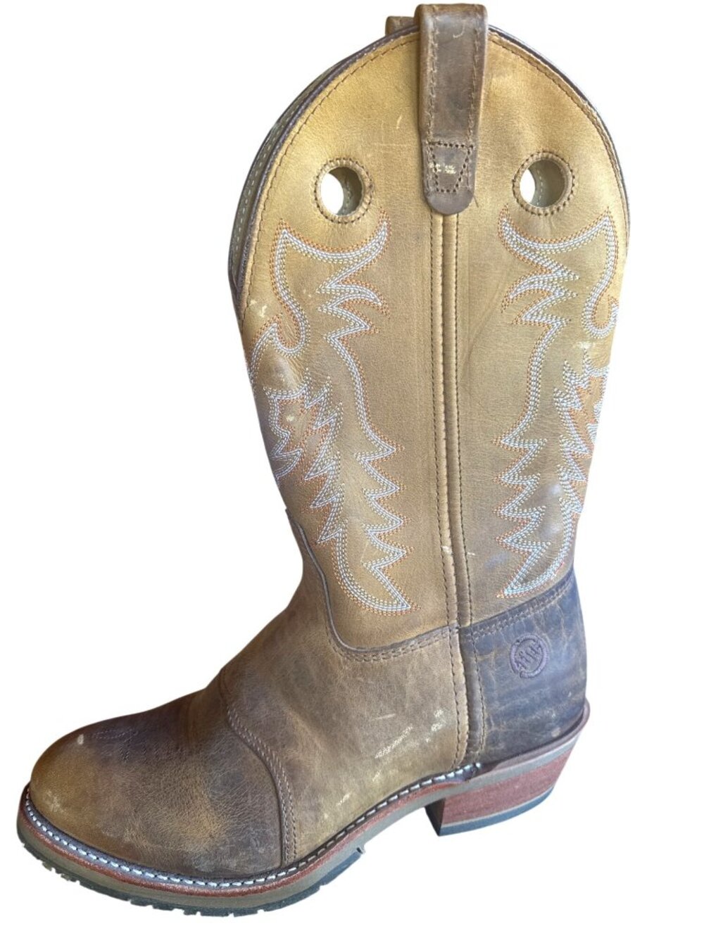 Double-H Daniela DH5159 Womens 10M Brown Distressed Leather Cowboy Boots USA